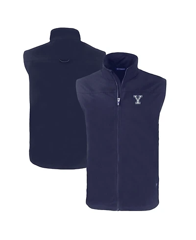 Cutter & Buck Men's Navy Yale Bulldogs Charter Eco Full-Zip Vest