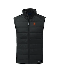 Cutter & Buck Men's Black San Francisco Giants Evoke Hybrid Eco Softshell Full-Zip Vest