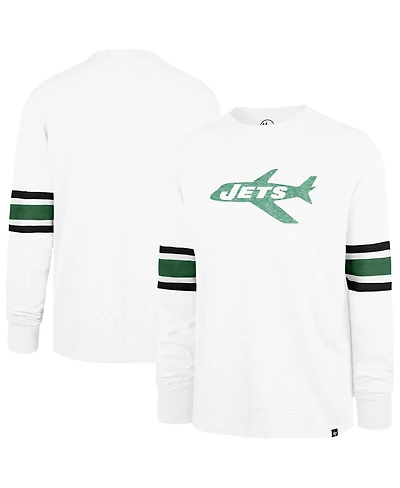 '47 Brand Men's White New York Jets Gridiron Throwback Premier Brex Long Sleeve T-Shirt