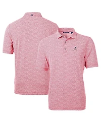 Cutter & Buck Men's Red Atlanta Braves Americana Logo Virtue Eco-Pique Botanical Polo Shirt