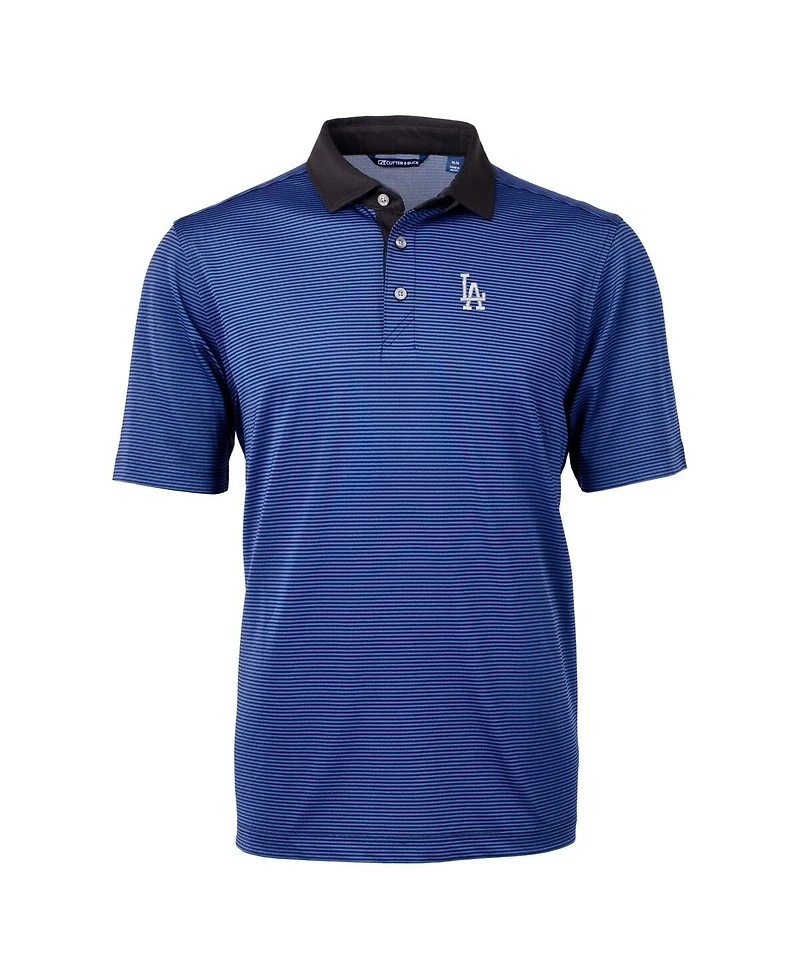 Cutter & Buck Men's Royal/Black Los Angeles Dodgers Virtue Eco Pique Micro Stripe Big Tall Polo Shirt
