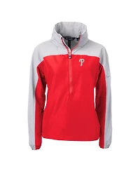 Cutter & Buck Women's Red Philadelphia Phillies Charter Eco Half-Zip Anorak Jacket