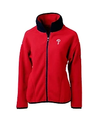 Cutter & Buck Women's Red Philadelphia Phillies Cascade Eco Sherpa Fleece Full-Zip Jacket