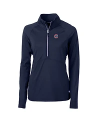 Cutter & Buck Women's Navy Chicago Cubs Adapt Eco Knit Stretch Half-Zip Pullover Top