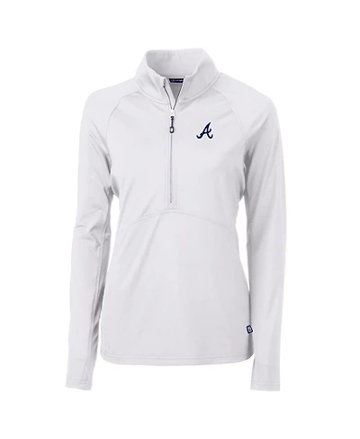Cutter & Buck Women's White Atlanta Braves Adapt Eco Knit Stretch Half-Zip Pullover Top