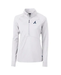 Cutter & Buck Women's White Atlanta Braves Adapt Eco Knit Stretch Half-Zip Pullover Top
