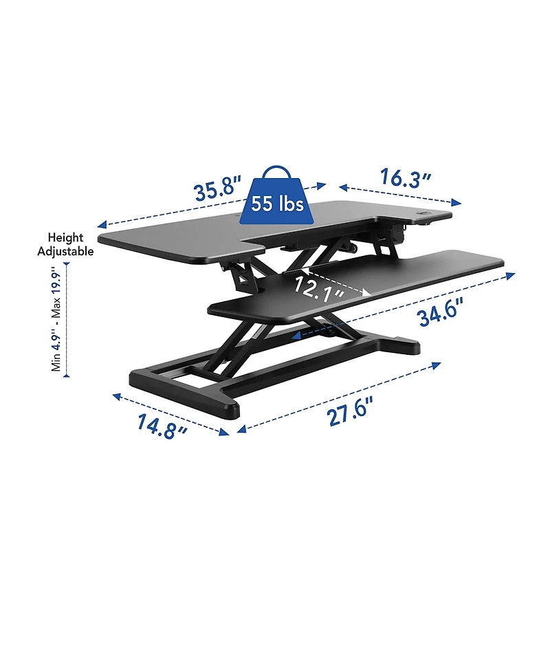 Flexispot 36"W Electric Height Adjustable Desk Converter