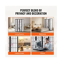 Sugift 4-Panel Japanese Shoji Style Folding Room Divider Screen, 66.9 in Tall Wood Frame