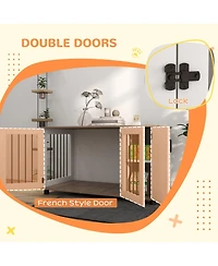 PawHut Dog Crate Furniture, Side or End Table w/ Door for Medium Large Dogs