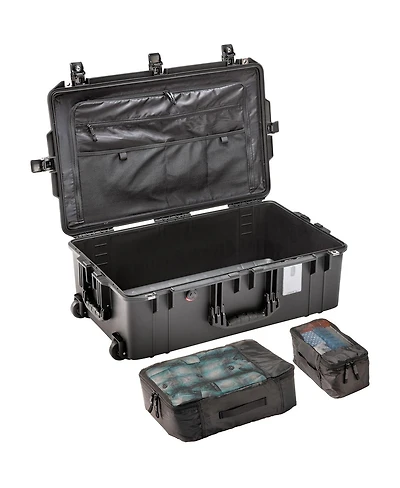 Pelican 1595TRVL Wheeled Waterproof Air Travel Case with Lid Organizer and Packing Cubes,