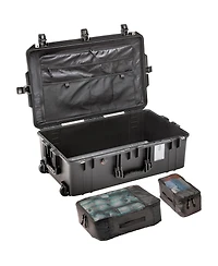 Pelican 1595TRVL Wheeled Waterproof Air Travel Case with Lid Organizer and Packing Cubes,