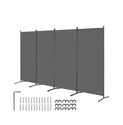 Sugift 4-Panel Fabric Folding Room Divider with Steel Frame, 72.4 in Tall Portable Privacy Screen