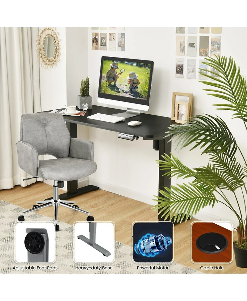 Gouun Wood Electric Height Adjustable Standing Desk with Memory Preset