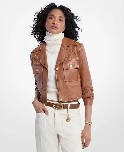 Michael Kors Women's Studded Notch Collar Jacket
