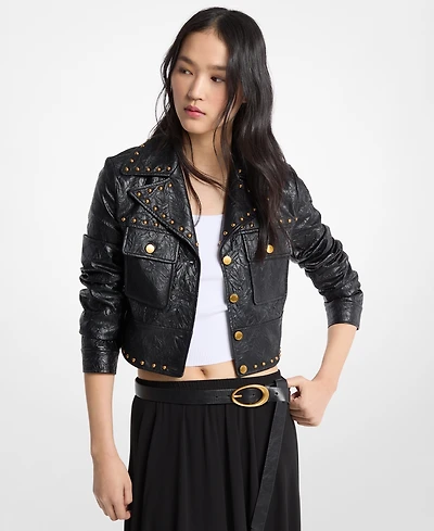 Michael Kors Women's Studded Notch Collar Jacket