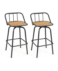 Slickblue Counter Height Swivel Bar Stools Set of 2 with 360degree(s) Rotation, Backrest and Footrest