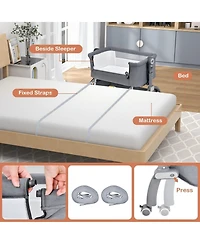 Gouun Baby Convertible 3-in-1 Bassinet with Rocking Base and Double-Lock Wheels