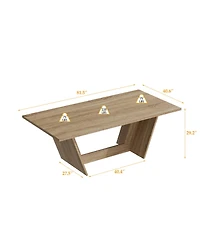 Homsee 82" Modern Wood Dining Table - Extra Wide 40 Inch Rectangular Table with V-Shaped Legs
