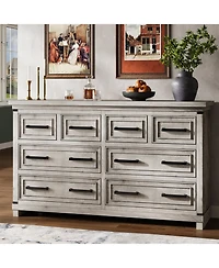gaomon Farmhouse 8 Drawer Dresser, Rustic Wood Chest of Drawers for Bedroom