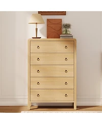 gaomon 5 Drawer Dresser for Bedroom, 47" Tall Storage Cabinet, Nightstand with Large Clothes Organizer