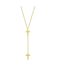Simona Polished Double Cross Lariat Necklace