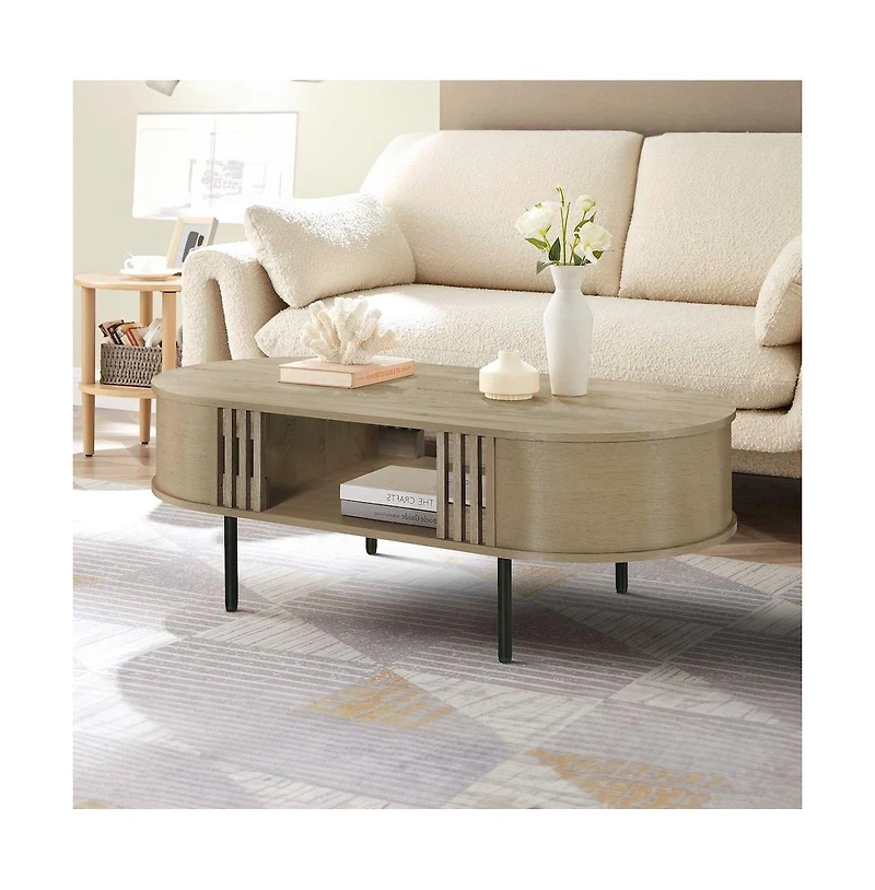 New Classic Furniture Brax 47.25 in. Oval Wood Coffee Table