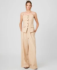 French Connection Womens Sleeveless Tailored Top Striped Drawstring Pants