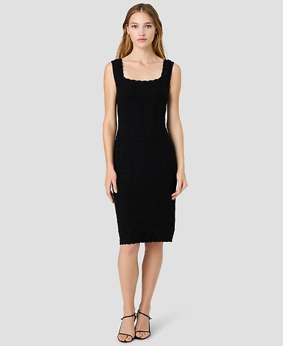 French Connection Women's Nellis Square Crochet Knit Midi Dress