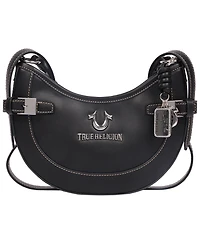 True Religion Blake Smooth Pu Belted Hobo Bag – Women's Faux Leather Shoulder and Crossbody Handbag