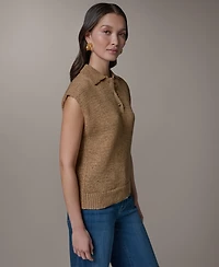Donna Karan Weekend Women's Sleeveless Polyester Polo Sweater