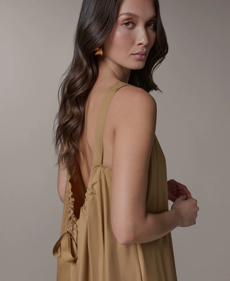 Donna Karan Weekend Women's Sleeveless Halter Tie Back Maxi Dress