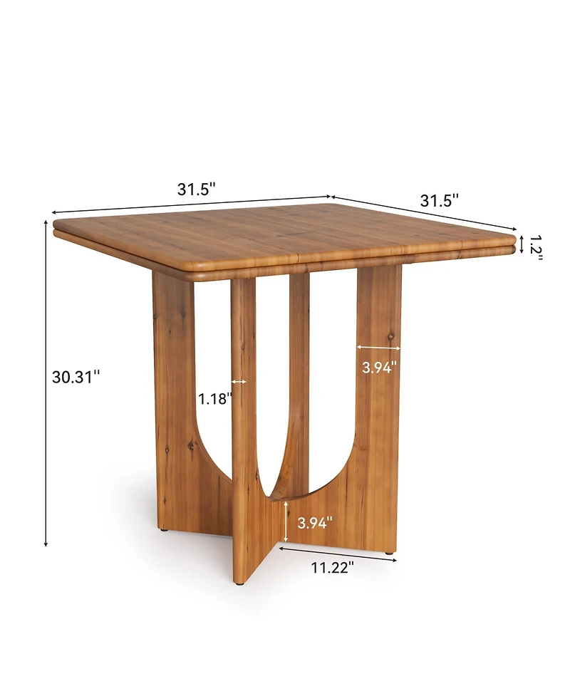 Tribesigns Wooden Square Dining Table for 2-4 People, Small Dinner Table for Dining Room, Kitchen, Small Space