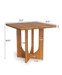 Tribesigns Wooden Square Dining Table for 2-4 People, Small Dinner Table for Dining Room, Kitchen, Small Space