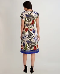Kensie Women's Printed V-Neck Midi Dress