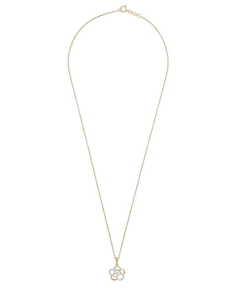 Wrapped in Love Diamond Rose Pendant Necklace (1/4 ct. t.w.) in 10k Yellow Gold