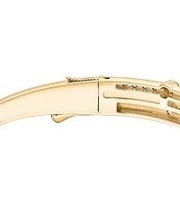 Wrapped Diamond (1/4 ct. t.w.) Bangle in 14k Yellow Gold Over Sterling Silver
