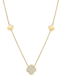 Wrapped Diamond 3-Clover Necklace (1/10 ct. t.w.) in 10k Yellow Gold