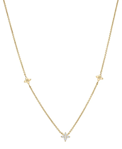 Wrapped Diamond Station Necklace (1/10 ct. t.w.) in 10k Yellow Gold
