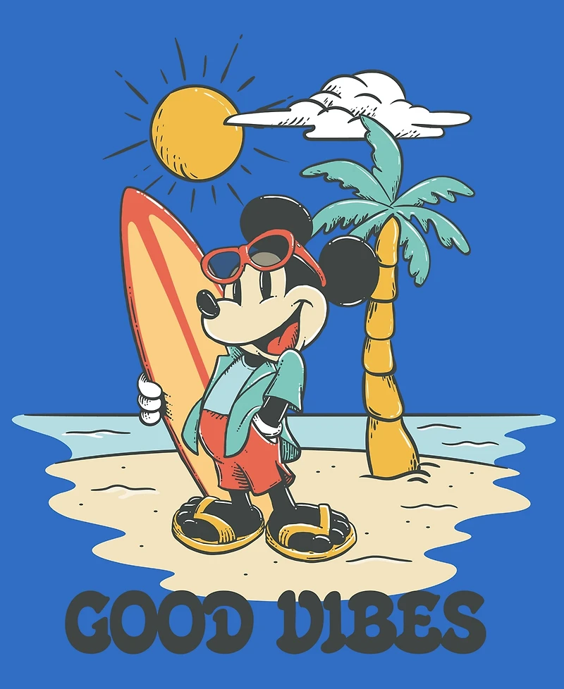 Hybrid Apparel Men's Good Vibes Round Neck Graphic T-Shirt