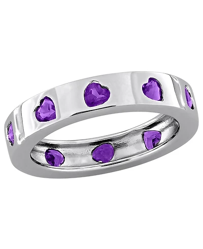 Macy's Lab Grown White Sapphire (1-1/2 ct. t.w.) Ring 18k Gold Flash Plated Sterling Silver (Also Available Multi-Gemstone)