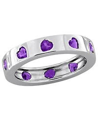 Macy's Lab Grown White Sapphire (1-1/2 ct. t.w.) Ring 18k Gold Flash Plated Sterling Silver (Also Available Multi-Gemstone)