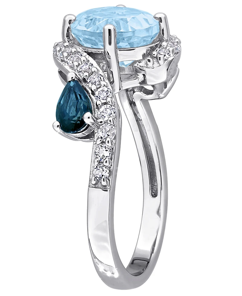 Macy's Sky Blue Topaz (2-1/2 ct. t.w.), London (1/2 t.w.) & White (5/8 Ring Sterling Silver (Also Available Citri