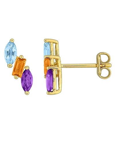 Macy's Multi-Gemstone (4/5 ct. t.w.) Earrings in 18k Gold Flash Plated Sterling Silver