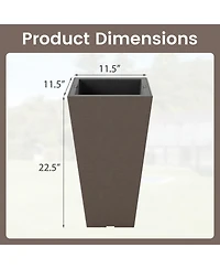 Gouun Self-Watering Square Taper Planters Set of 2 with Removable Inner Bucket