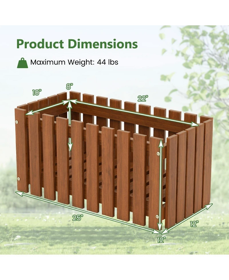 Gouun Solid Wood Raised Garden Bed with Slatted Design
