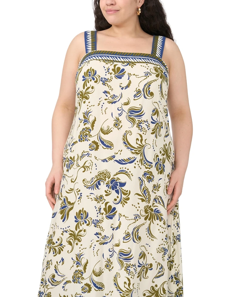 Vince Camuto Plus Thick Strap Printed Maxi Dress