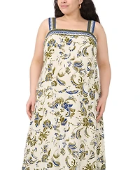 Vince Camuto Plus Thick Strap Printed Maxi Dress