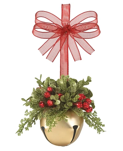 Ganz Kissing Krystals Mistletoe Gold Sleigh Bell