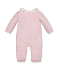 Hope & Henry Baby Organic Ruffle Collar Button Front Sweater Romper