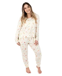 Leveret Women's Matching Family Two-Piece Cooling Bamboo Viscose Long Sleeve Pajamas - Nature and Wildlife Print